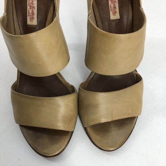 Allsaints tan leather high heels  open toe size 37 - Picture 8 of 15